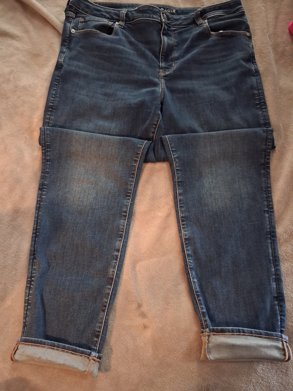 Womems American Eagle Outfitters Dark Blue Boyfriend Jeans. Size 18